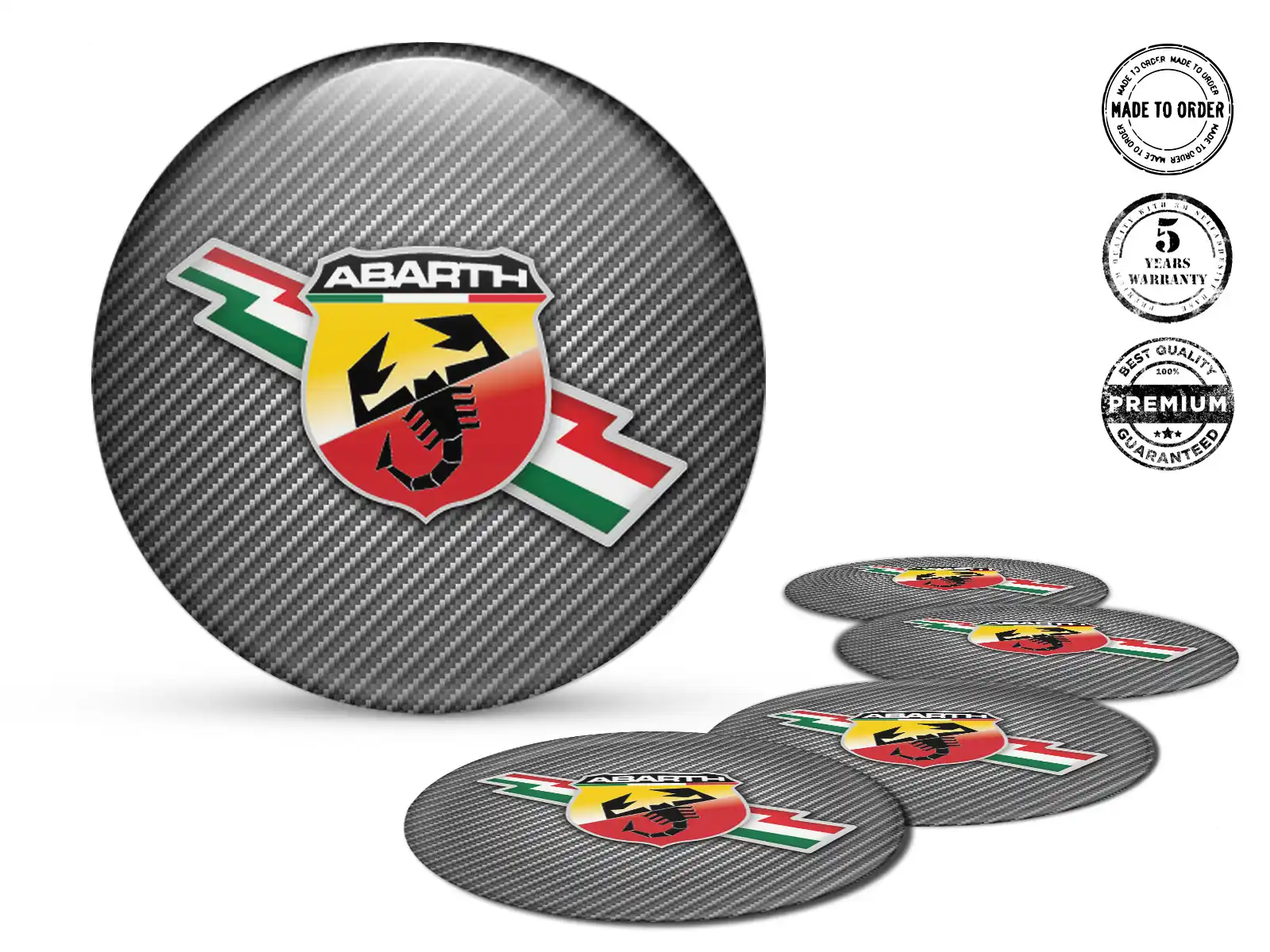 Fiat Abarth Calcomanía de Rueda Estilo Pegatinas Resina Premium